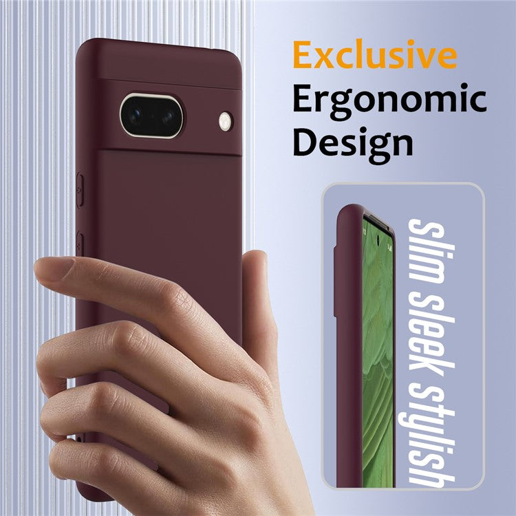 For Google Pixel 7a Case Compatible with MagSafe Liquid Silicone Phone Cover with Lanyard - Wine Red