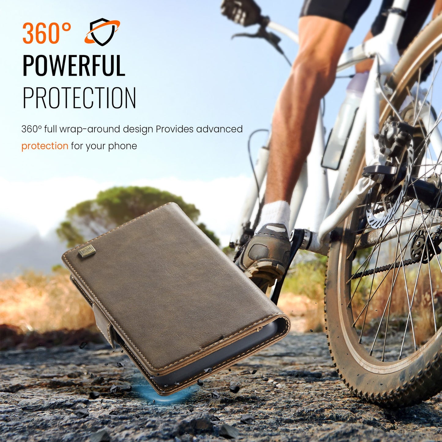 For Samsung Galaxy Note20 5G Case AUTSPACE A11 RFID Blocking Retro Leather Cell Phone Wallet Cover - Brown