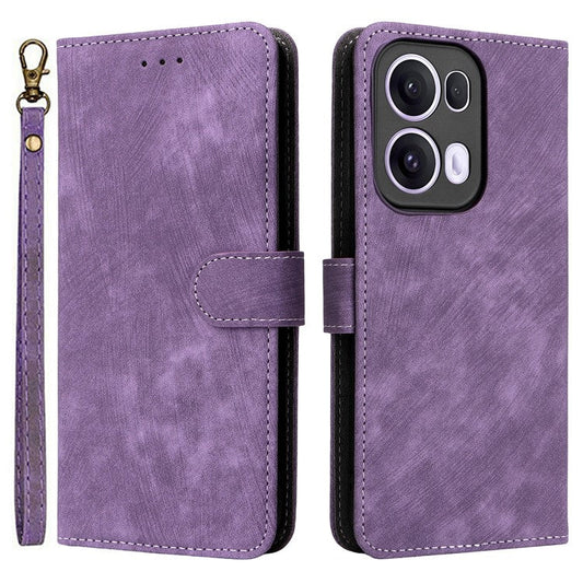 For Oppo Reno13 Pro 5G Wallet Case RFID Blocking PU Leather Cover Stand View - Purple
