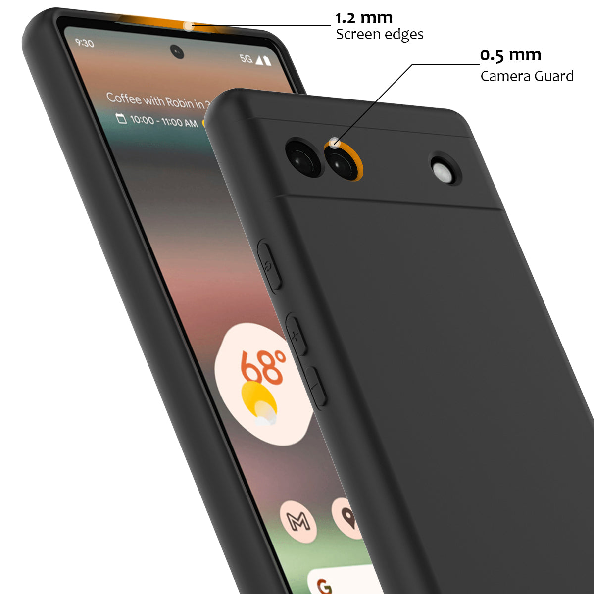 For Google Pixel 6a Case Compatible with MagSafe Anti-Drop Liquid Silicone Phone Cover - Black