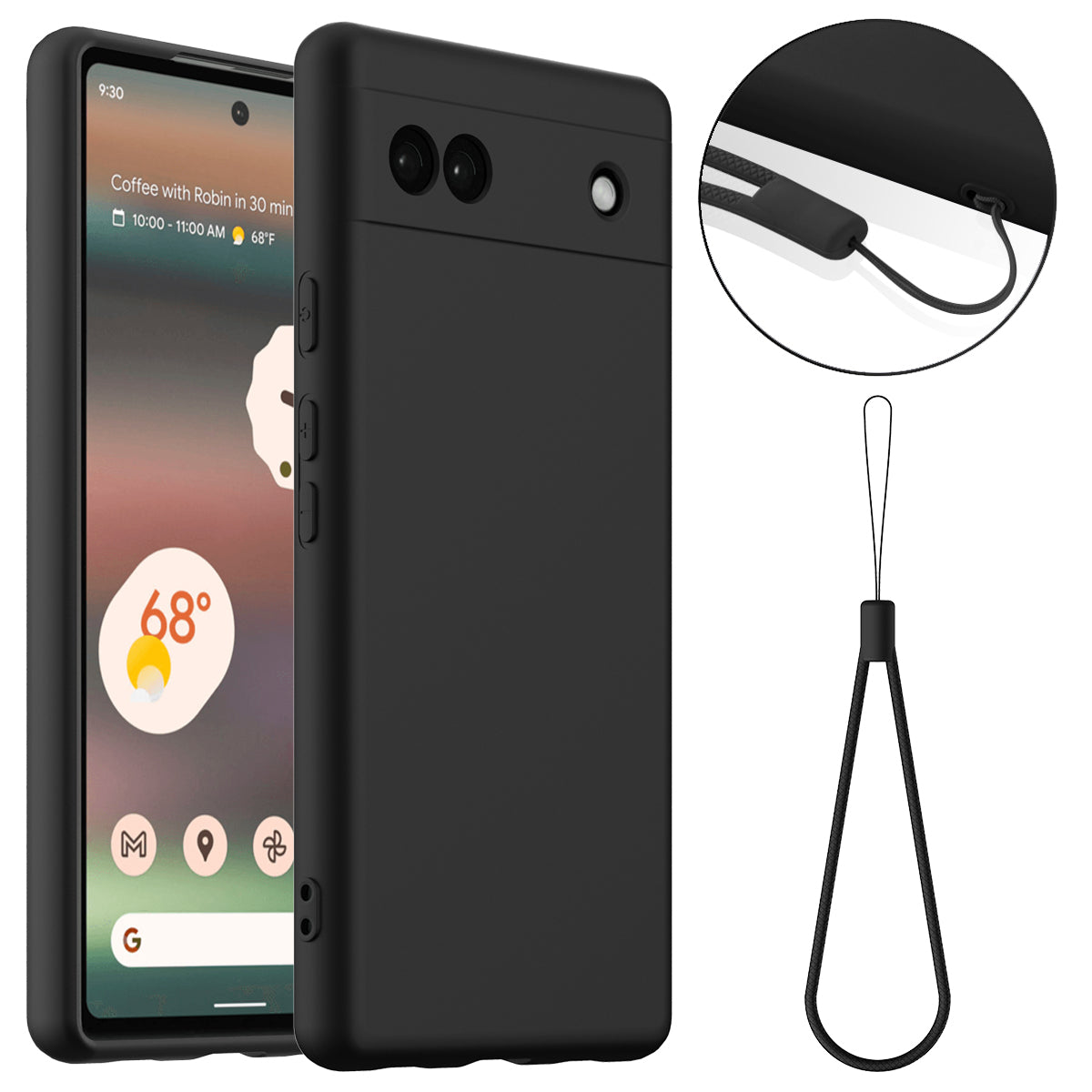 For Google Pixel 6a Case Compatible with MagSafe Anti-Drop Liquid Silicone Phone Cover - Black