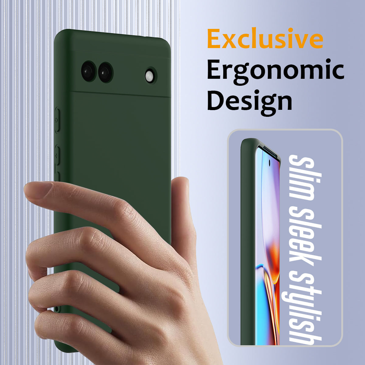 For Google Pixel 6a Case Compatible with MagSafe Anti-Drop Liquid Silicone Phone Cover - Dark Green