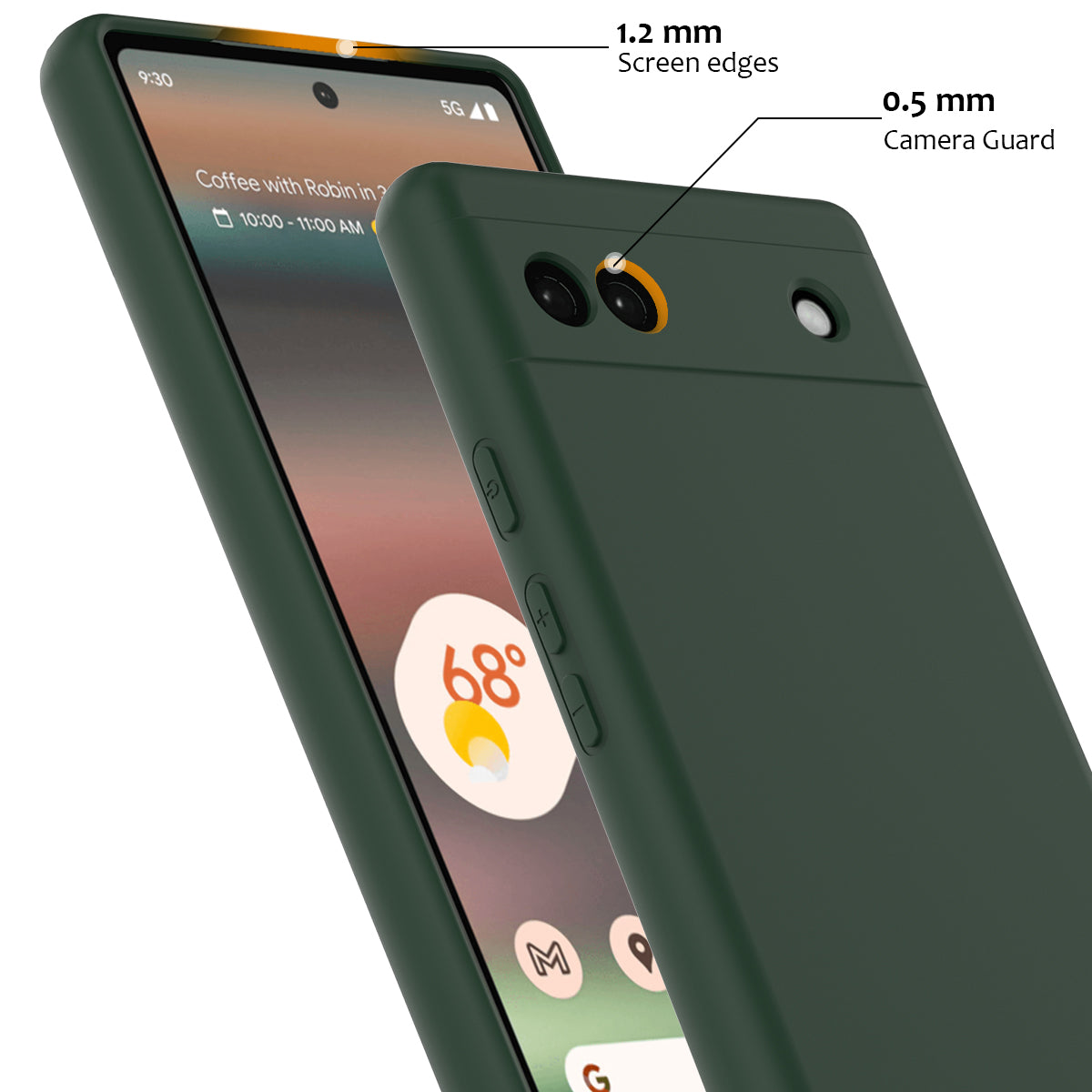 For Google Pixel 6a Case Compatible with MagSafe Anti-Drop Liquid Silicone Phone Cover - Dark Green