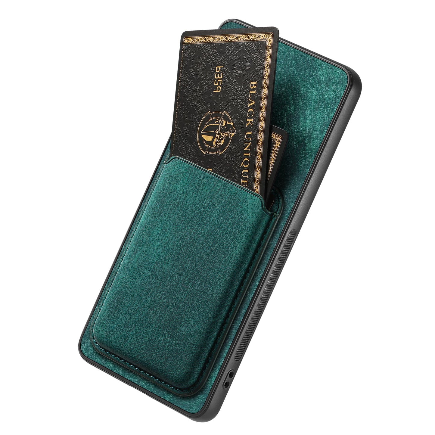 For Huawei Mate 70 Case Retro Leather TPU Phone Back Cover with Detachable Card Slot - Green