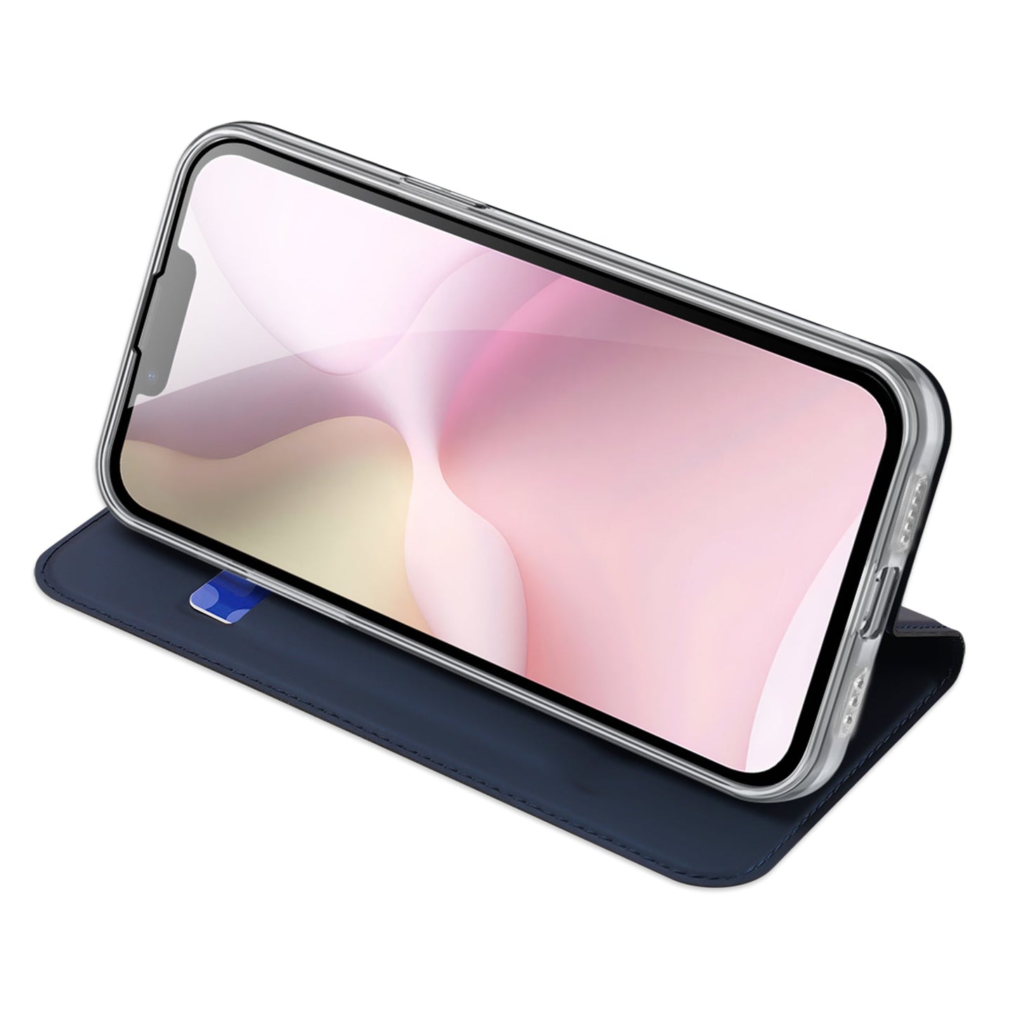 For iPhone 16e Case DUX DUCIS Skin Pro Series Leather Cover Card Holder - Blue