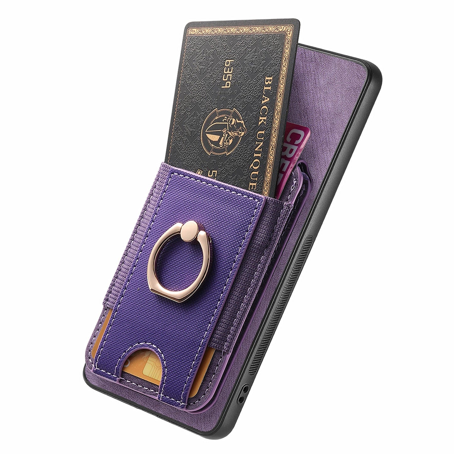 For Huawei Mate 70 Leather Back Cover with Detachable Card Holder Kickstand - Purple