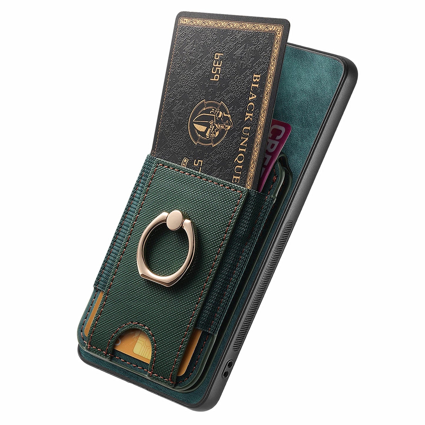 For Huawei Mate 70 Leather Back Cover with Detachable Card Holder Kickstand - Green