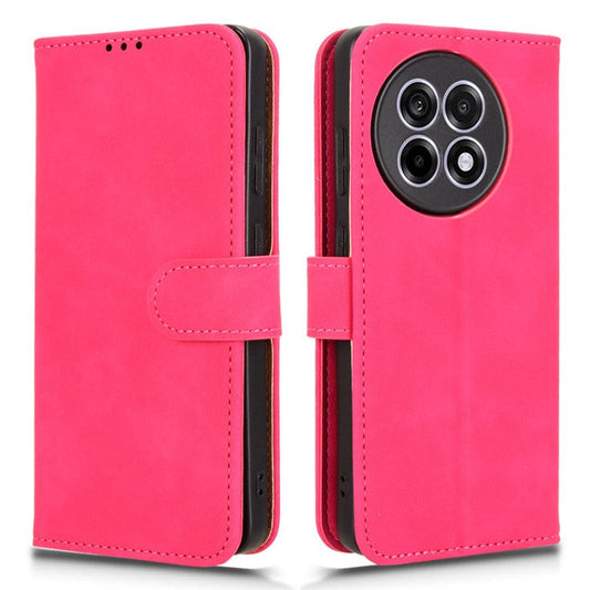 Leather Case For OnePlus 13R 5G / Ace 5 5G / Ace 5 Pro 5G Skin Feel Anti Drop Wallet Flip Phone Cover - Rose