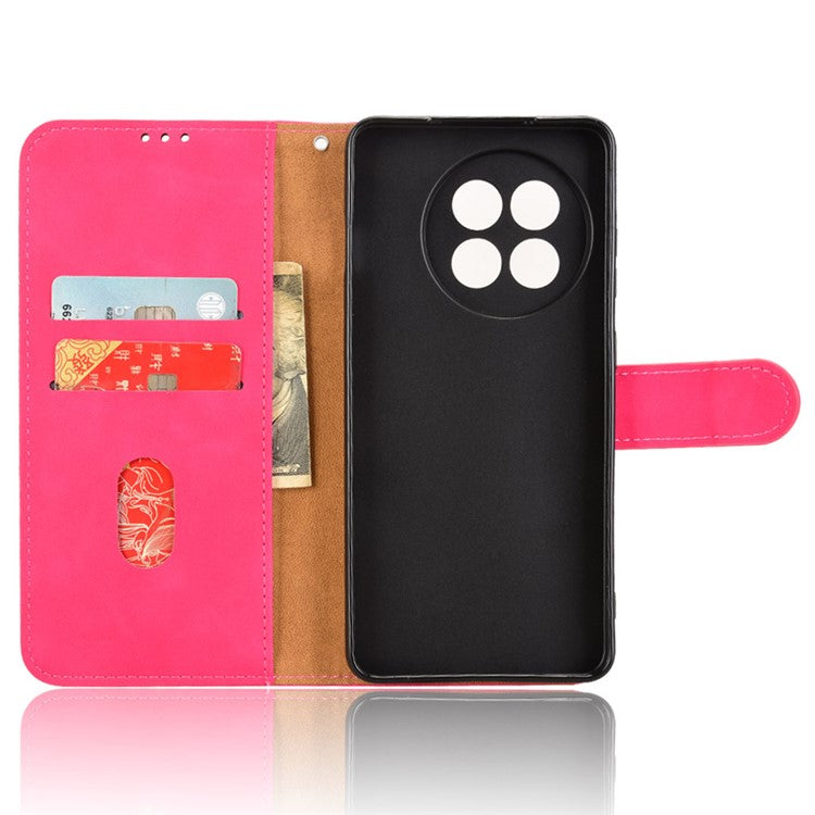 Leather Case For OnePlus 13R 5G / Ace 5 5G / Ace 5 Pro 5G Skin Feel Anti Drop Wallet Flip Phone Cover - Rose