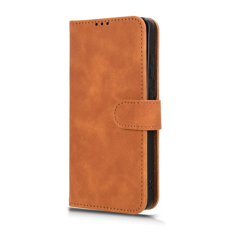 Leather Case For OnePlus 13R 5G / Ace 5 5G / Ace 5 Pro 5G Skin Feel Anti Drop Wallet Flip Phone Cover - Brown