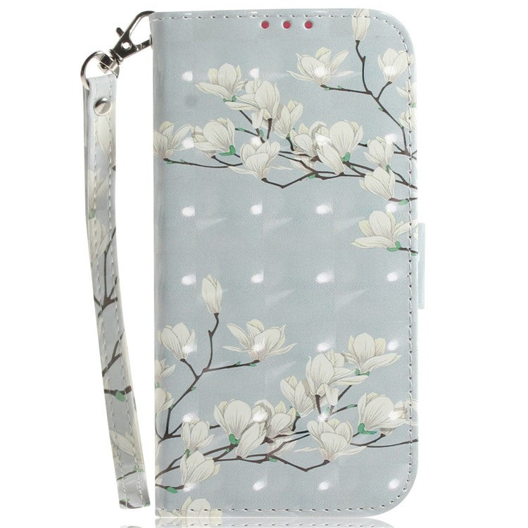 For Motorola Moto G 5G (2025) Case Pattern Printing Leather Wallet Phone Cover - Magnolia