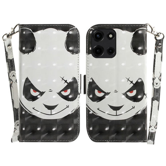 For Motorola Moto G 5G (2025) Case Pattern Printing Leather Wallet Phone Cover - Angry Panda