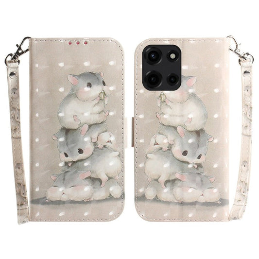 For Motorola Moto G 5G (2025) Case Pattern Printing Leather Wallet Phone Cover - Stacking Squirrels