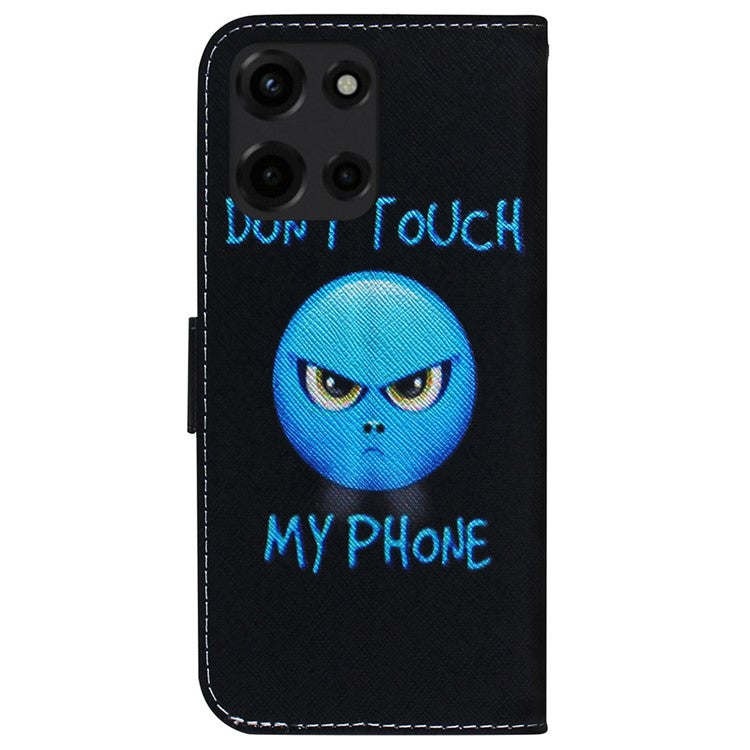 For Motorola Moto G 5G (2025) Wallet Case Pattern Print Leather Phone Cover - Don't Touch My Phone