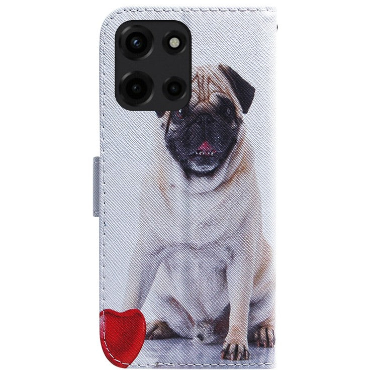 For Motorola Moto G 5G (2025) Wallet Case Pattern Print Leather Phone Cover - Dog