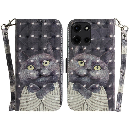 For Motorola Moto G Power (2025) Case Pattern Printing Leather Wallet Phone Cover - Embracing Cat