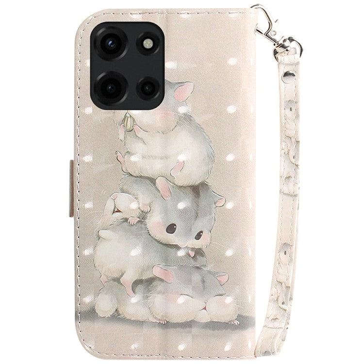 For Motorola Moto G Power (2025) Case Pattern Printing Leather Wallet Phone Cover - Stacking Squirrels