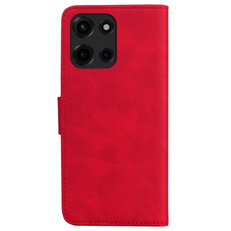 For Motorola Moto G Power (2025) Stand Case PU Leather Phone Cover Butterfly Printed - Red