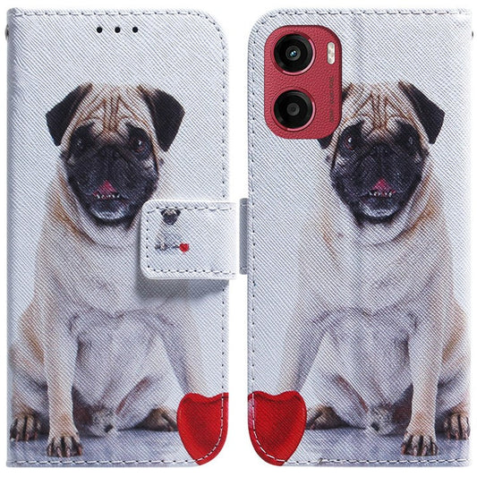 For Motorola Moto G05 4G / E15 4G Wallet Case Pattern Print Leather Phone Cover - Dog