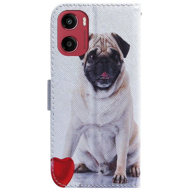 For Motorola Moto G05 4G / E15 4G Wallet Case Pattern Print Leather Phone Cover - Dog