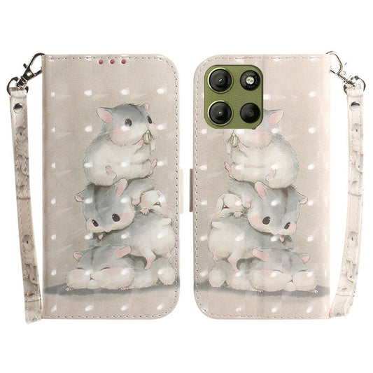 For Motorola Moto G15 4G Case Pattern Printing Leather Wallet Phone Cover - Stacking Squirrels