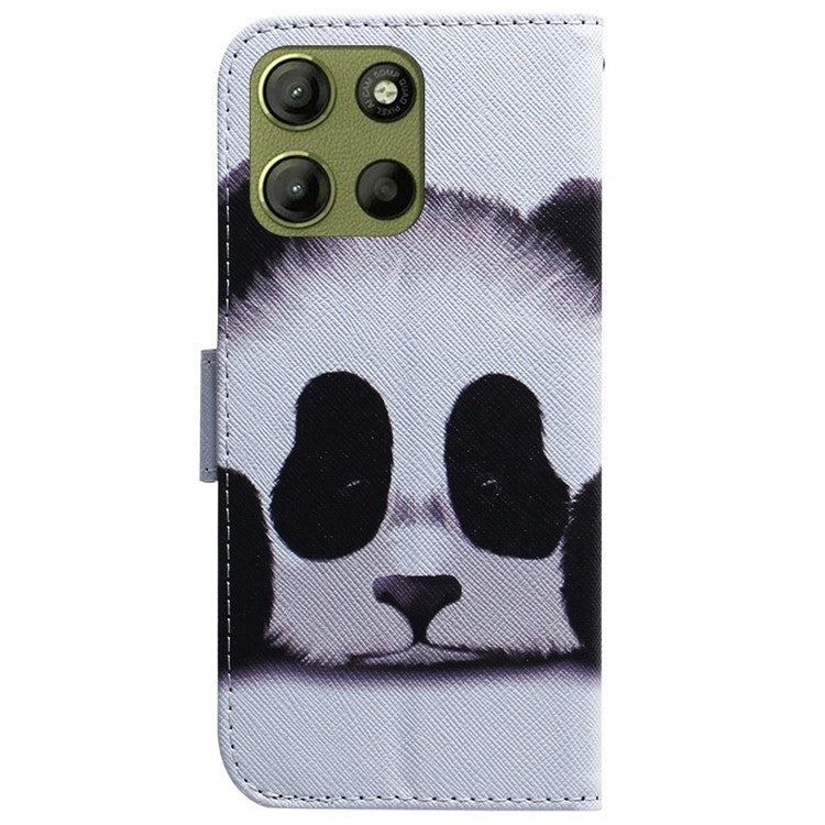 For Motorola Moto G15 4G Wallet Case Pattern Print Leather Phone Cover - Panda