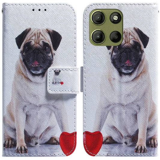 For Motorola Moto G15 4G Wallet Case Pattern Print Leather Phone Cover - Dog