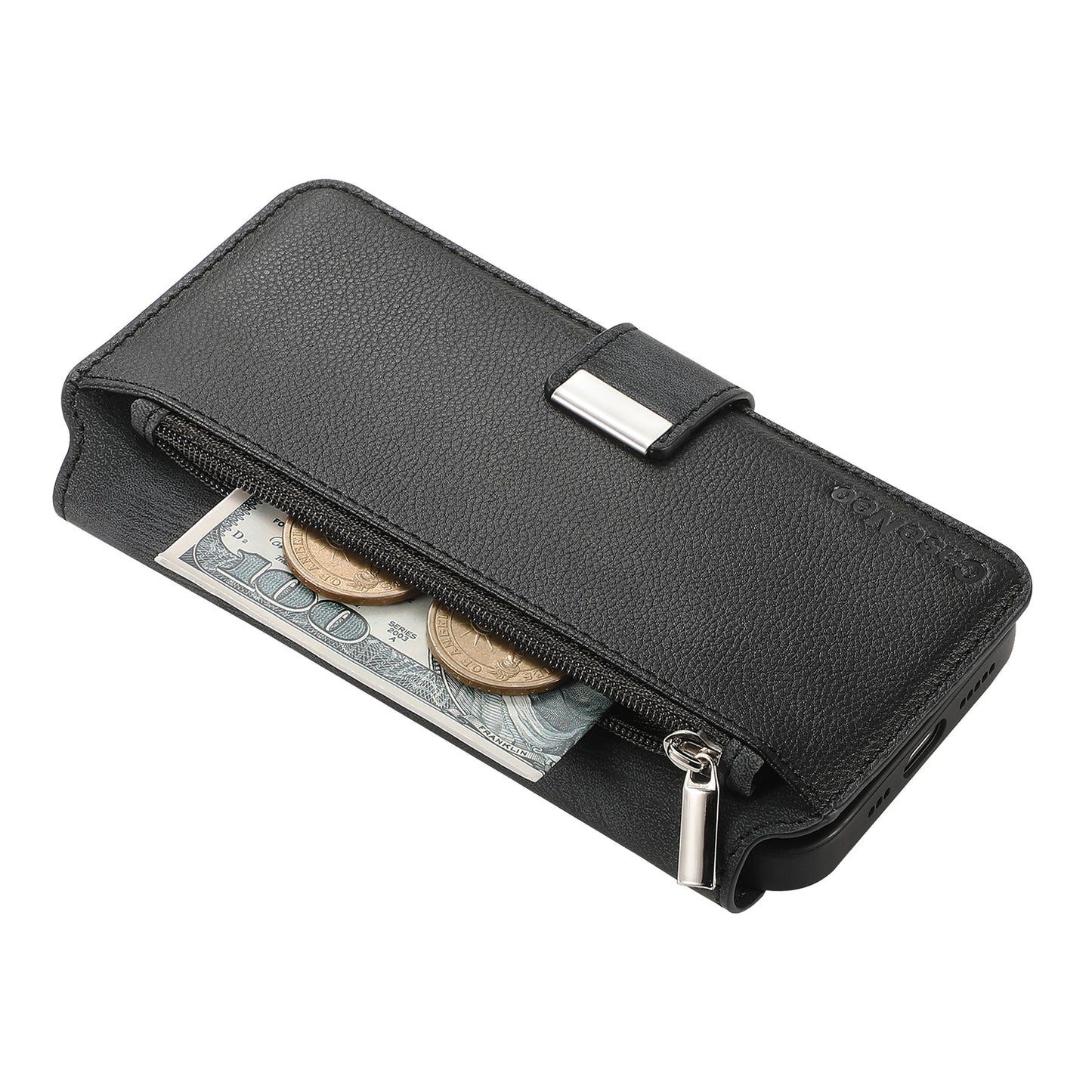 For OnePlus 11 5G CASENEO MW-02 Detachable Magnetic Leather Wallet Phone Cover - Black