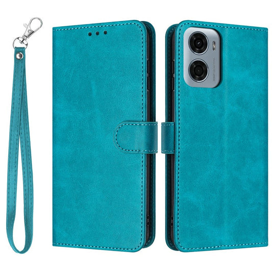 For Motorola Moto G05 4G Case Flip Stand PU Leather Wallet Phone Cover Calf Texture - Green