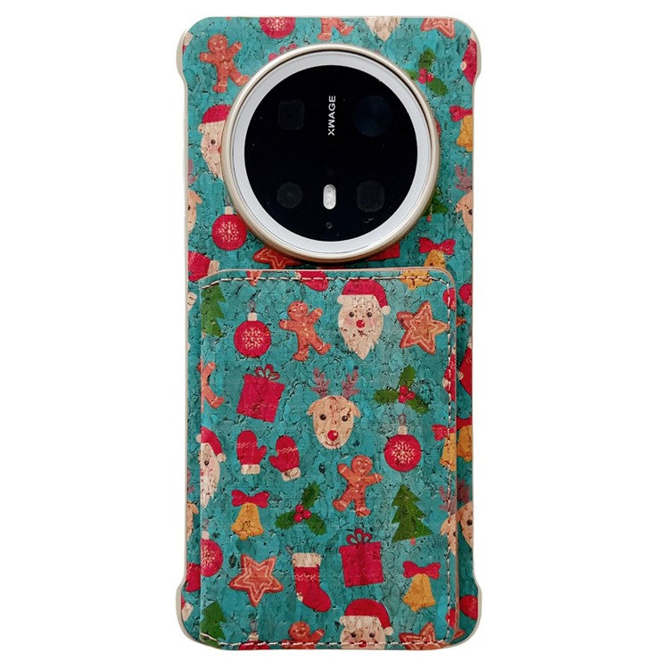 For Huawei Mate 70 Case Compatible with MagSafe Pattern Print PU + PC Phone Cover with Card Holder - Green