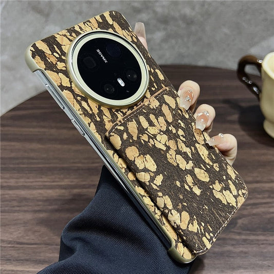 For Huawei Mate 70 Case Compatible with MagSafe Pattern Print PU + PC Phone Cover with Card Holder - Black