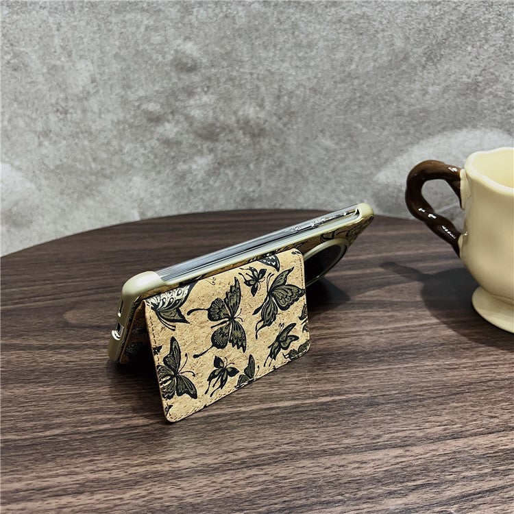 For Huawei Mate 70 Case Compatible with MagSafe Pattern Print PU + PC Phone Cover with Card Holder - Gold Butterfly