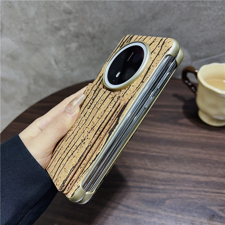 For Huawei Mate 70 Case Compatible with MagSafe Pattern Print PU + PC Phone Cover with Card Holder - Gold Butterfly