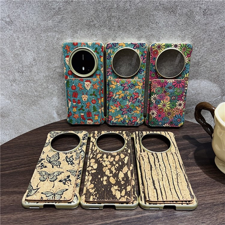 For Huawei Mate 70 Case Compatible with MagSafe Pattern Print PU + PC Phone Cover with Card Holder - Gold Butterfly