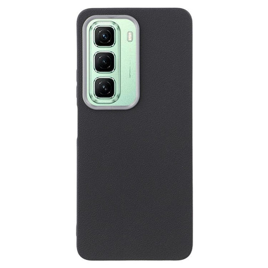 For Infinix Hot 50 4G Case Leather Textured TPU Shockproof Phone Cover - Black