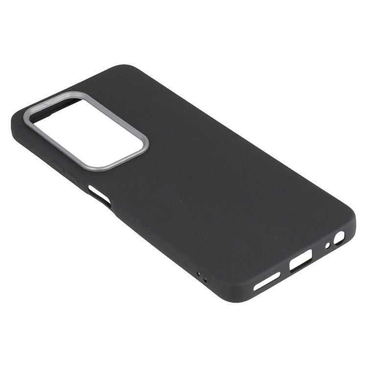 For Infinix Hot 50 4G Case Leather Textured TPU Shockproof Phone Cover - Black
