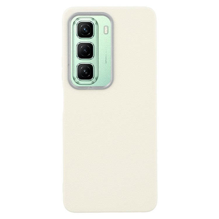 For Infinix Hot 50 4G Case Leather Textured TPU Shockproof Phone Cover - White