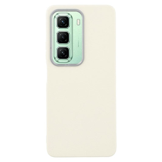 For Infinix Hot 50 4G Case Leather Textured TPU Shockproof Phone Cover - White
