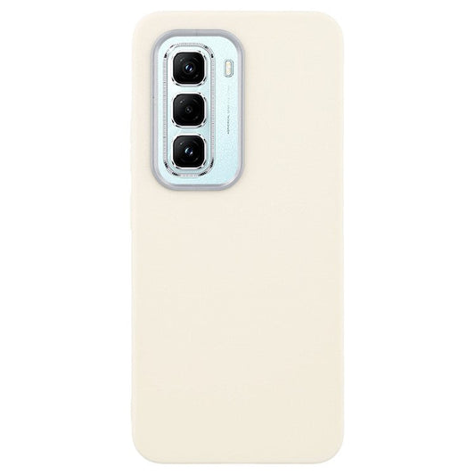 For Infinix Hot 50 Pro 4G Case Leather Textured TPU Shockproof Phone Cover - White
