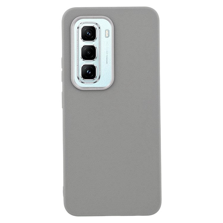 For Infinix Hot 50 Pro 4G Case Leather Textured TPU Shockproof Phone Cover - Grey