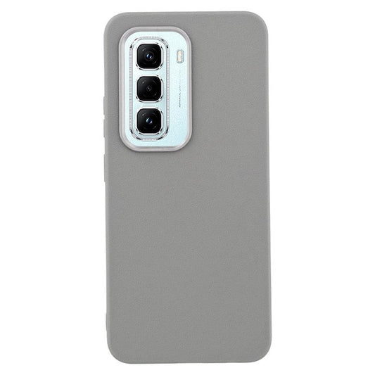 For Infinix Hot 50 Pro 4G Case Leather Textured TPU Shockproof Phone Cover - Grey
