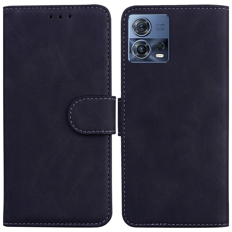 For Motorola Moto S30 Pro 5G / Edge 30 Fusion 5G PU Leather Magnetic Phone Stand Cover Magnetic Shockproof Wallet Cell Phone Case - Black