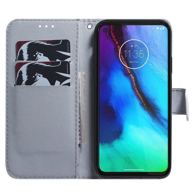 For Motorola Edge 30 Neo 5G Pattern Printing PU Leather Magnetic Clasp Stand Case Anti-drop Phone Wallet Cover - Wolf