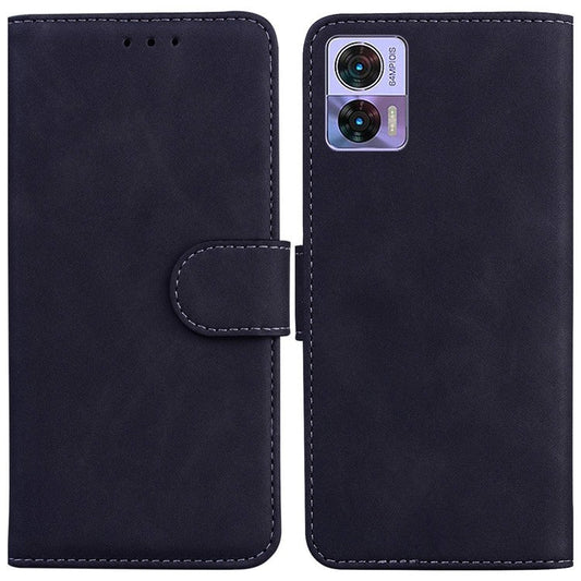 PU Leather Phone Case for Motorola Edge 30 Neo 5G / Edge 30 Lite, Magnetic Shockproof Stand Wallet Phone Cover - Black