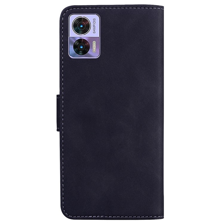 PU Leather Phone Case for Motorola Edge 30 Neo 5G / Edge 30 Lite, Magnetic Shockproof Stand Wallet Phone Cover - Black