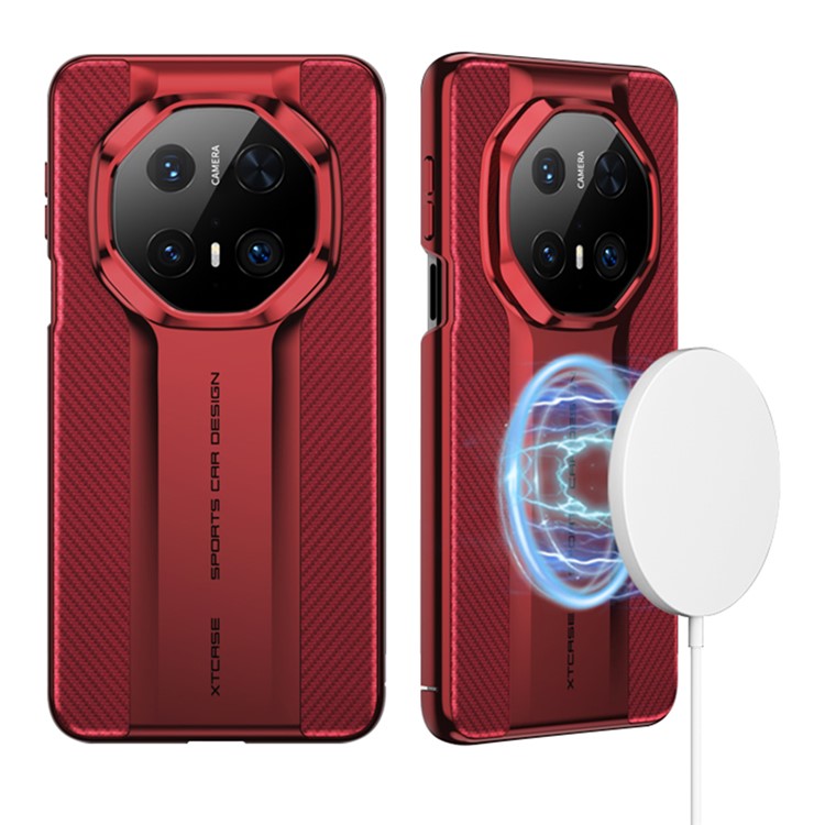 GKK Magnetic Phone Case For Huawei Mate 70 RS Ultimate / Mate 70 Pro / Mate 70 Pro+ PU Leather + PC Back Cover - Red