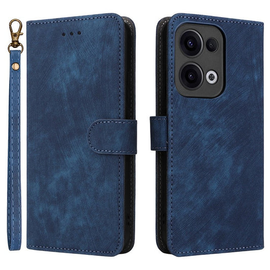 For Oppo Reno13 5G (Global) Wallet Case RFID Blocking PU Leather Cover Stand View - Blue