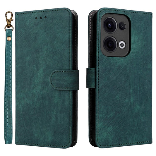 For Oppo Reno13 5G (Global) Wallet Case RFID Blocking PU Leather Cover Stand View - Green