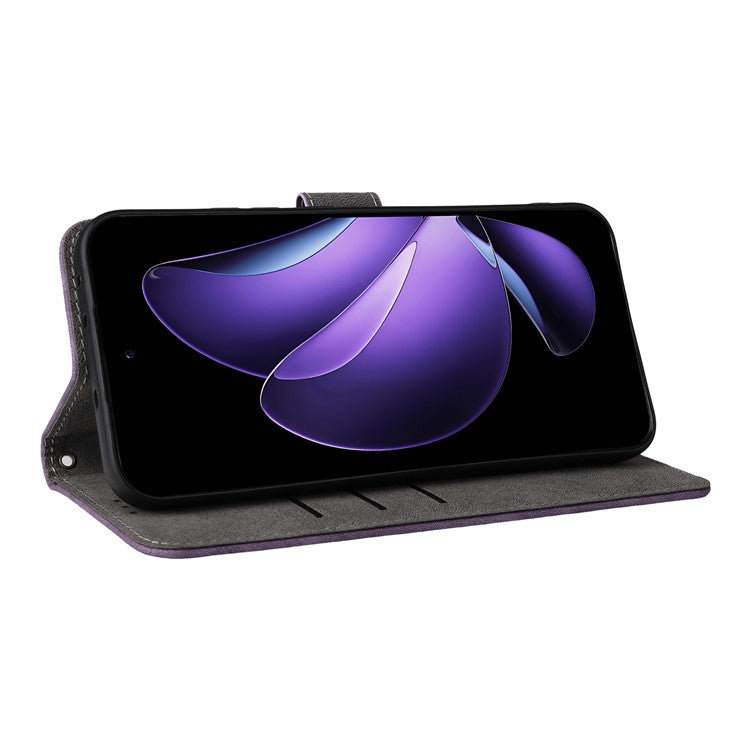 For Oppo Reno13 5G (Global) Wallet Case RFID Blocking PU Leather Cover Stand View - Purple
