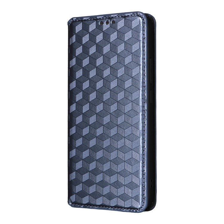 For Oppo Reno13 5G (Global) Wallet Case Rhombus Imprinted Leather Phone Cover - Blue